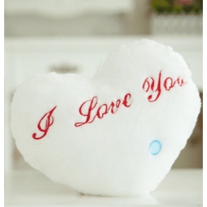 I Love You cuscino di San Valentino in peluche bianco Fascia d'età: > 3 anni
