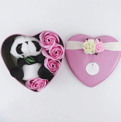 Panda peluche scatola rosa San Valentino peluche Materiale: Cotone