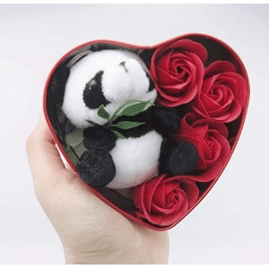 Panda peluche scatola rossa San Valentino peluche Materiale: Cotone