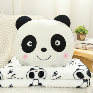 Peluche panda felice con coperta Animali peluche panda Fascia d'età: > 3 anni