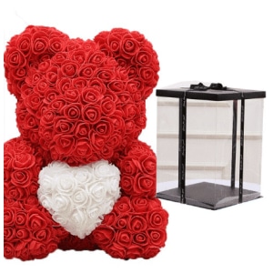 Orso di peluche rose rosse scatola da collezione San Valentino Peluche Materiale: Cotone