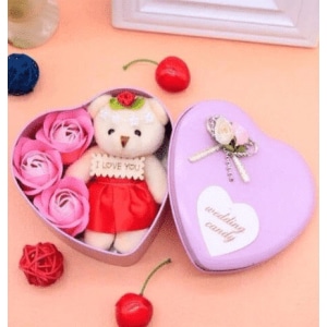Orsacchiotto rosa scatola dell'amore San Valentino peluche Materiale: Cotone