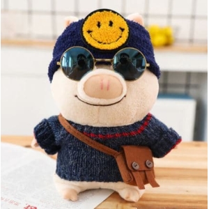 Piggy di peluche con cappello con faccina sorridente Animali di peluche Piggy 87aa0330980ddad2f9e66f: 25 cm