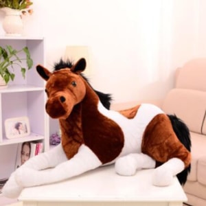 Cavallo di peluche bianco marrone Cavallo di peluche Materiali: Cotone