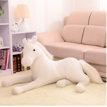 Cavallo bianco di peluche Cavallo di peluche Materiali: Cotone