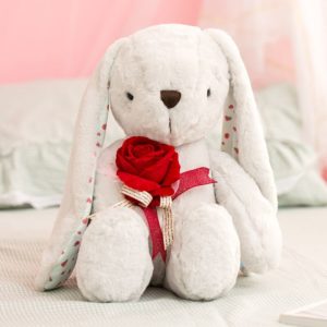Coniglio gigante di peluche bianco con peluche gigante rosa Materiale: Cotone