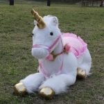 Grande cavallo di peluche unicorno bianco Materiale: Cotone
