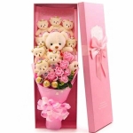 Bouquet di fiori orsetto San Valentino Materiale: Cotone