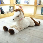 Cavallo di peluche Marrone Bianco Taglia: 90 cm