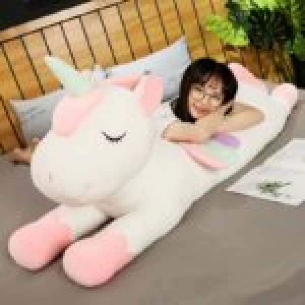 Cuscino di peluche Unicorno cuscino di peluche unicorno bianco 90cm