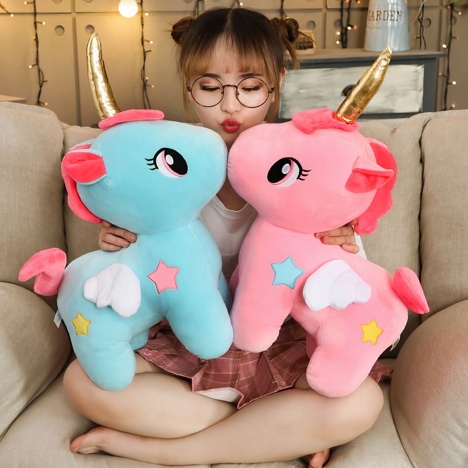 Peluche Unicorno Zucchero Filato Con Corno Blu – 12 Pollici (multicolore) RI Novelty