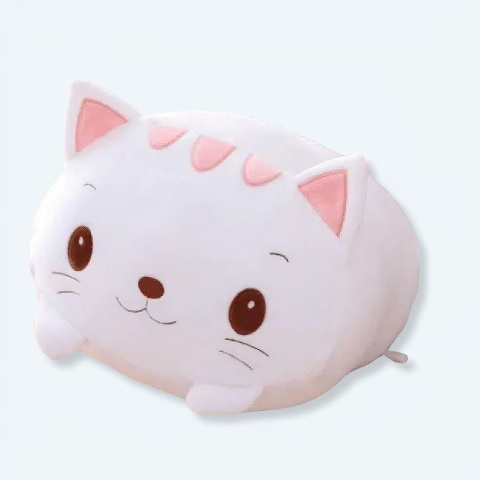 OUKEYI Peluche Gattino Bianco - Cuscino Morbido Per Abbracci, 30 Cm - Foto 10