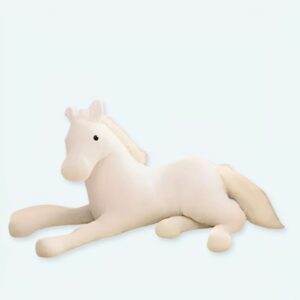 Unicorno 50 cm Grande Peluche in Piedi Pony Cavallo Rosa Chiaro per Bambini Ragazzi