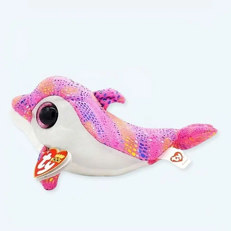 TY delfino colorato di peluche • Mio Peluche