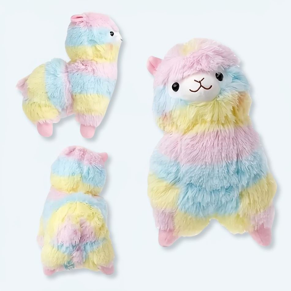 Set 2 Astucci In Peluche Arcobaleno Per Ragazze - Rosa E Viola, 19x3x7 Cm, Grandi Capacità - 4