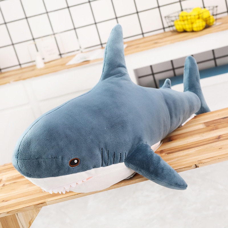 Cuscino Peluche Squalo Gigante 80cm - Morbido E Carino Per Bambini E Decorazione